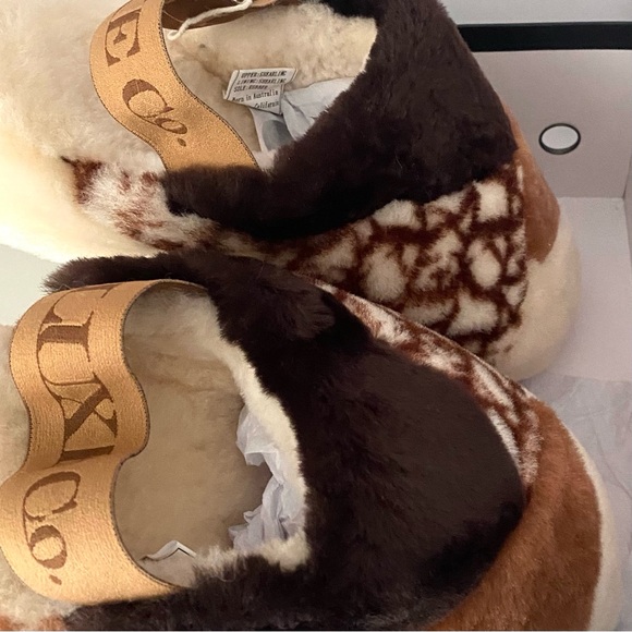 AUSTRALIA LUXE COLLECTIVE Printed Shearling Slingback Slippers - Picture 8 of 10